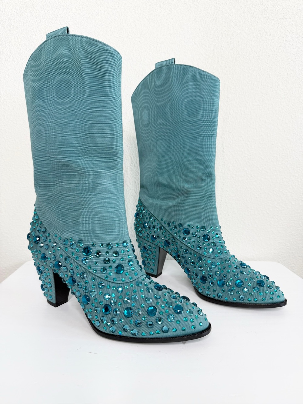 Gucci Crystal Embellished Women's Boots - Teal Size 36.5